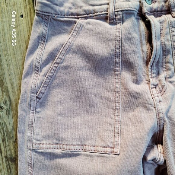 American Eagle Women's Light Pink High-Waisted Straight-Leg Jeans Size 6 Preppy - Picture 9 of 16